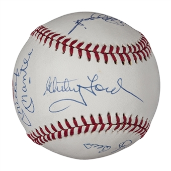 New York Yankees Hall of Famer Signed Baseball with Mantle, Berra, Ford, Rizzutto and Jackson (PSA/DNA)